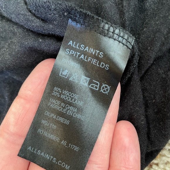 All Saints Spitalfields tunic length soft draped long sleeve shirt size 10 - Picture 4 of 5